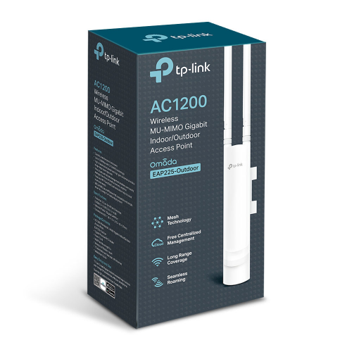 OMADA EAP225 Outdoor, 1Port Gigabit PoE, 1200Mbps, Dual Band, Aktif Poe, Indoor/Outdoor Access Point
