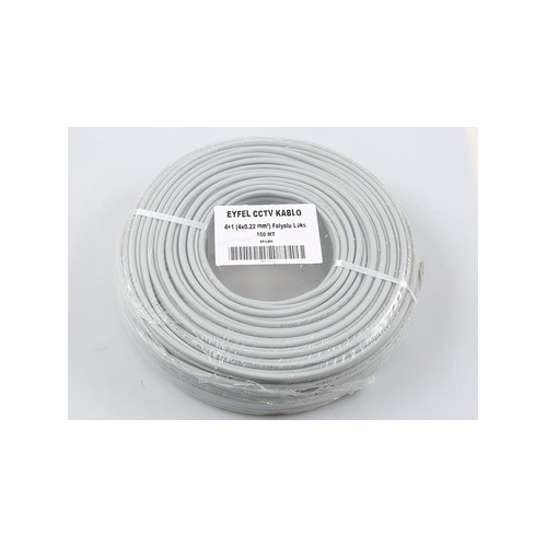Eyfel EF-C200 2+1 (2x0,22+0,18) Folyolu Lüks CCTV CCA Kablo (100m)