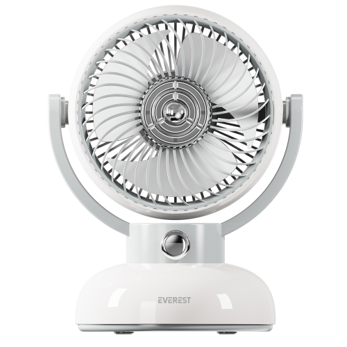 EVEREST EFN12, KREM, 3 Kademeli Hız, 4’’ Kanat, Masaüstü Kullanım, Taşınabilir, Dahili 1200mAh Bataryalı, USB Şarj Girişli, Vantilatör