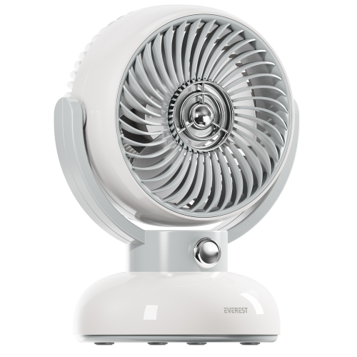 EVEREST EFN12, KREM, 3 Kademeli Hız, 4’’ Kanat, Masaüstü Kullanım, Taşınabilir, Dahili 1200mAh Bataryalı, USB Şarj Girişli, Vantilatör