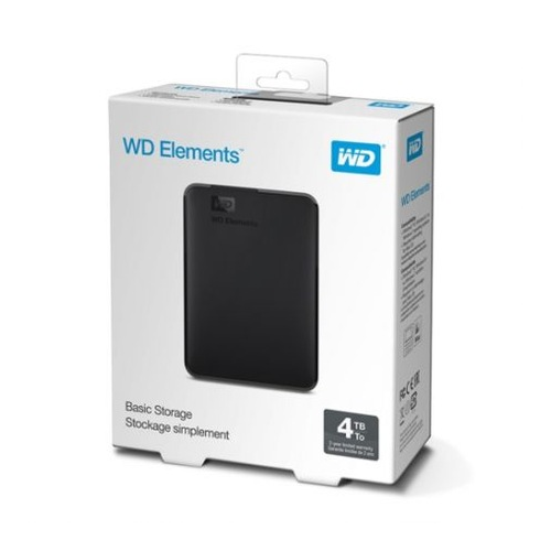 WD WDBU6Y0040BBK-WESN, Elements, 4TB, 2.5’’, USB3.0, Taşınabilir, Harici HDD, Siyah (Türkiye Distribütörü Garantili)