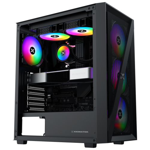 Xigmatek EN40979, BLADE, 650W 80+, Mesh Panel, Tempered Glass, Rainbow, ATX GAMING KASA