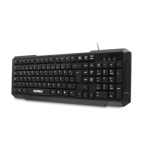 EVEREST KM-515, Siyah, Türkçe Q, USB Kablolu, Klavye Mouse Set