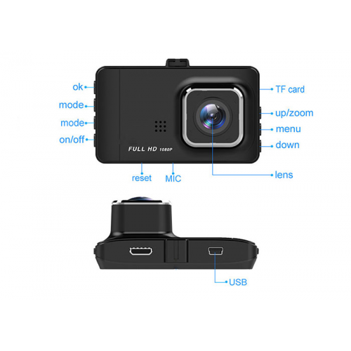 EVEREST EVERCAR M21 12Mpix Foto, 1080P FullHD Video, 3,0’’ IPS Ekran, G Sensör, Ses Kaydı Araç Kamerası