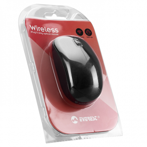 EVEREST SM-833, USB Nano 2,4G Kablosuz, 1200dpi, Optik, 3 Tuşlu, Siyah Mouse