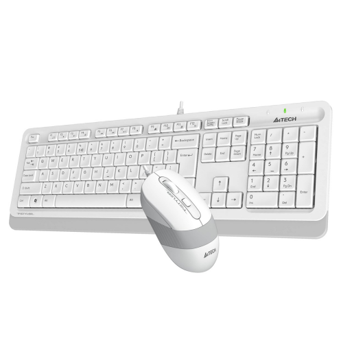 A4 TECH F1010, Beyaz, FSTYLER, USB Kablolu, Türkçe Q, M.Medya Klavye Mouse Set