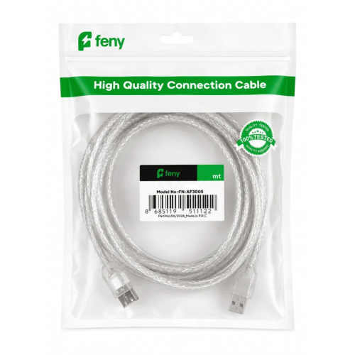 FENY FN-AF3015, USB Uzatma Kablosu, %100 Bakır, 1.5 Metre