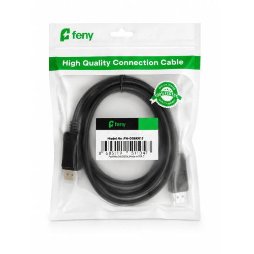 FENY FN-DS4K015, 4K UHD, 60Hz, Display Port (DP) Kablo, 1.5mt.