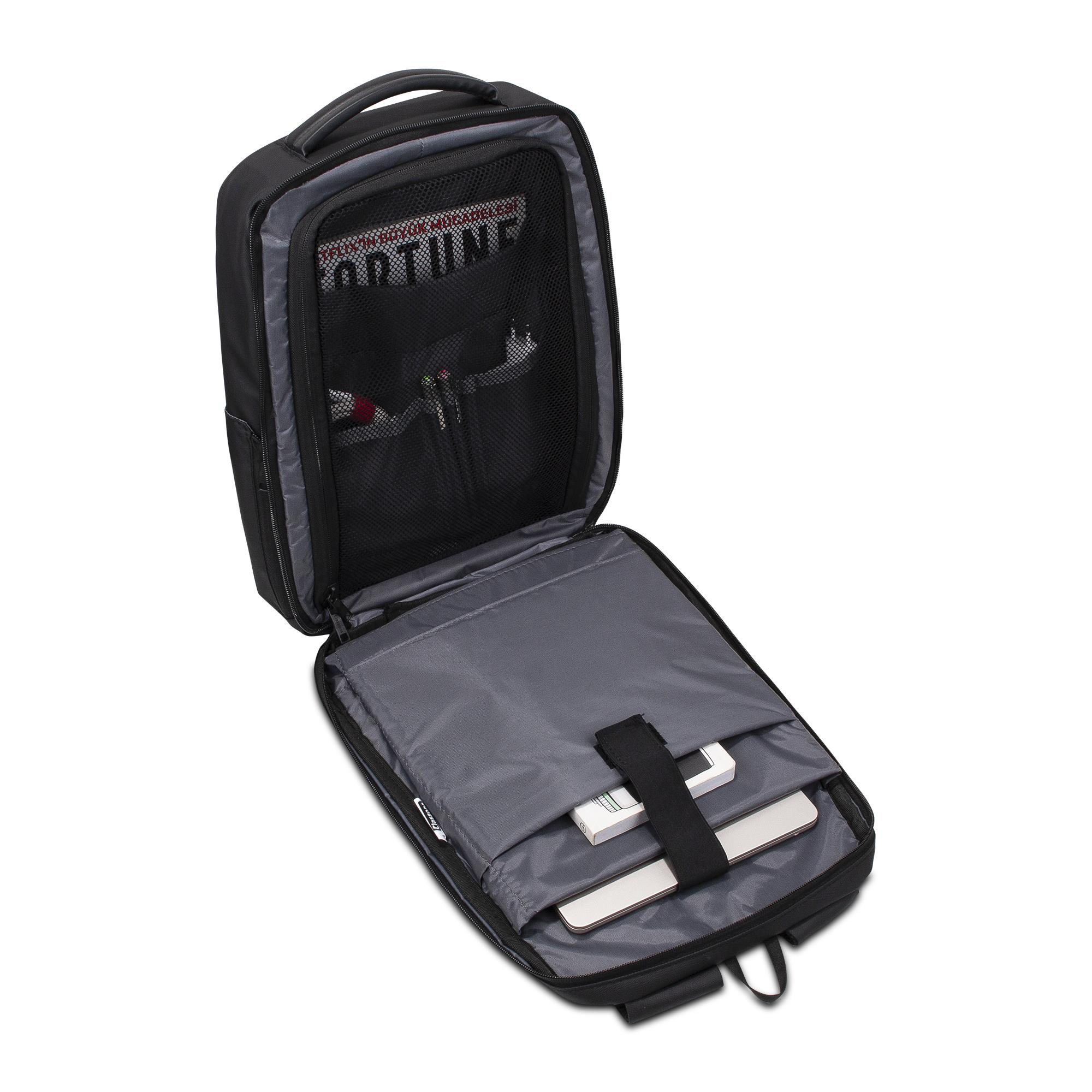 Classone GA-0014 Gauntlet V1 Sert Kabuk Serisi 15.6 inch Uyumlu WTX Pro Su Geçirmez Kumaş  Laptop Çantası -Gri