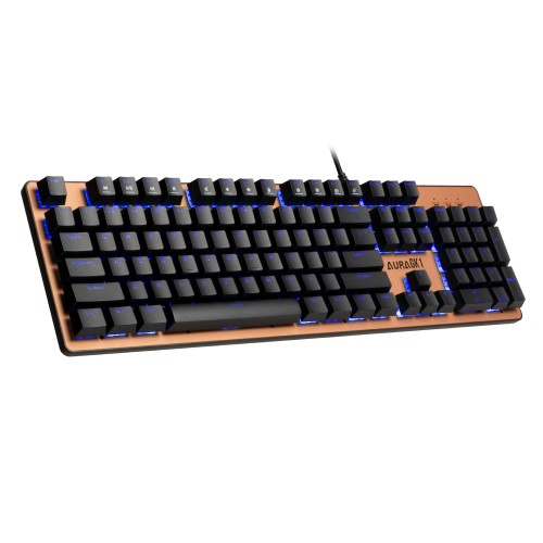 GAMDIAS AURA GK1, USB Kablolu, İngilizce,  Rainbow Backlight, Red Mekanik Switch, Bronz Edition, Gaming Klavye