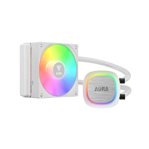 GAMDIAS AURA GL120 V2 WH, White Edition, 120mm,  RGB, 1 Fanlı, CPU Sıvı Soğutma