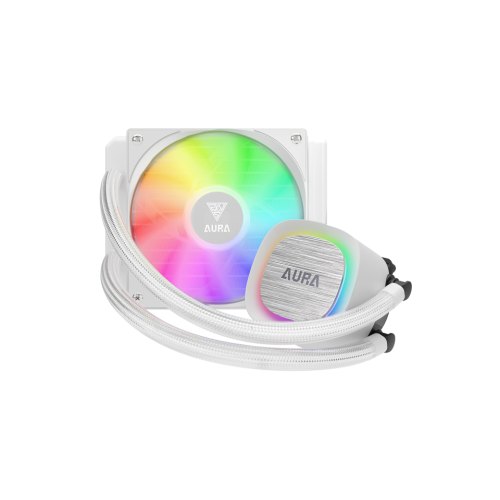 GAMDIAS AURA GL120 V2 WH, White Edition, 120mm,  RGB, 1 Fanlı, CPU Sıvı Soğutma