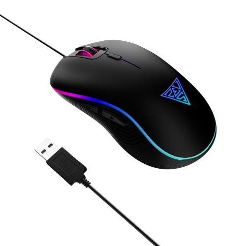 GAMDIAS AURA GS3, Çok Renkli Aydınlatma,  USB Kablolu, 6 Programlanabilir Buton, Gaming Mouse, 3.600 DPI, Siyah