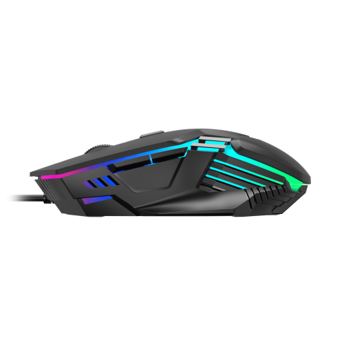 GAMDIAS AURA GS4, Çok Renkli Aydınlatma,  USB Kablolu, 6 Programlanabilir Buton, Gaming Mouse, 3.600 DPI, Siyah