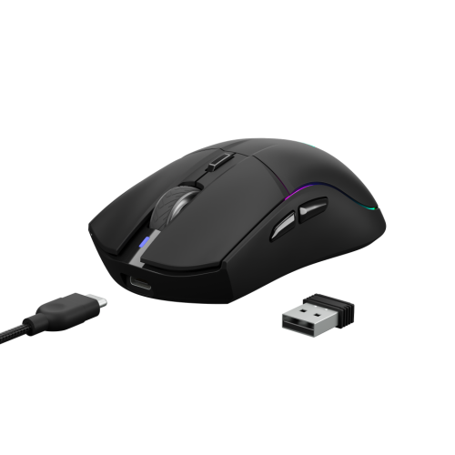 GAMDIAS HADES M3, RGB Aydınlatma, 2.4Ghz ve Bluetooth Kablosuz, 7 Programlanabilir Buton, Şarj Edilebilir, Type-C, Gaming Mouse, 10.000 DPI, Siyah