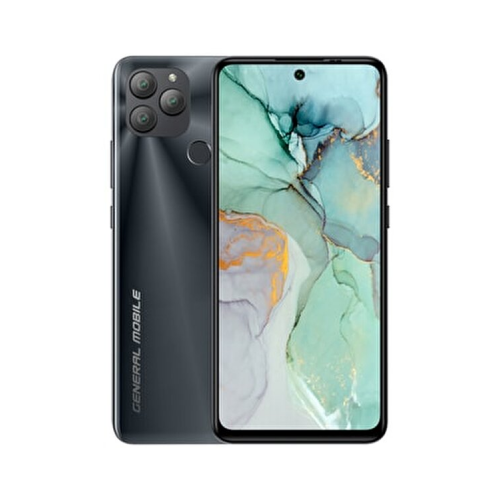 GENERAL MOBILE GM22 Plus 128Gb, Shining Black,  4Gb Ram, 8 Çekirdek, 6,78inç Ekran, 8 Mpix Ön, 48Mpix Arka Kamera, Türkiye Garantili