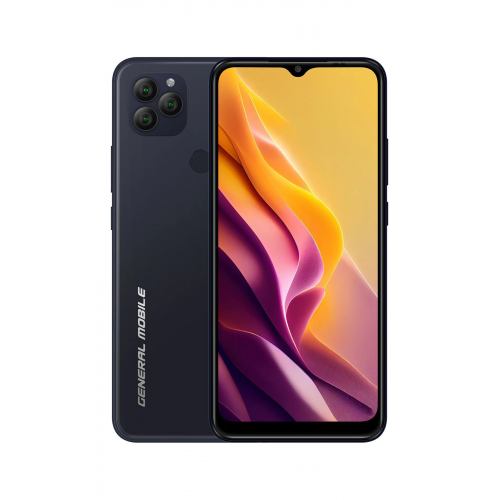 GENERAL MOBILE GM22S 64Gb, Ocean Black, 4Gb Ram, 8 Çekirdek, 6,52inç Ekran, 8Mpix Ön, 52Mpix Arka Kamera, Türkiye Garantili