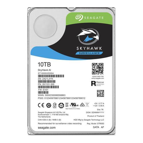 SEAGATE SKYHAWK AI, ST10000VE0008, 3.5’’, 10TB, 256Mb, 7200Rpm, Güvenlik, HDD