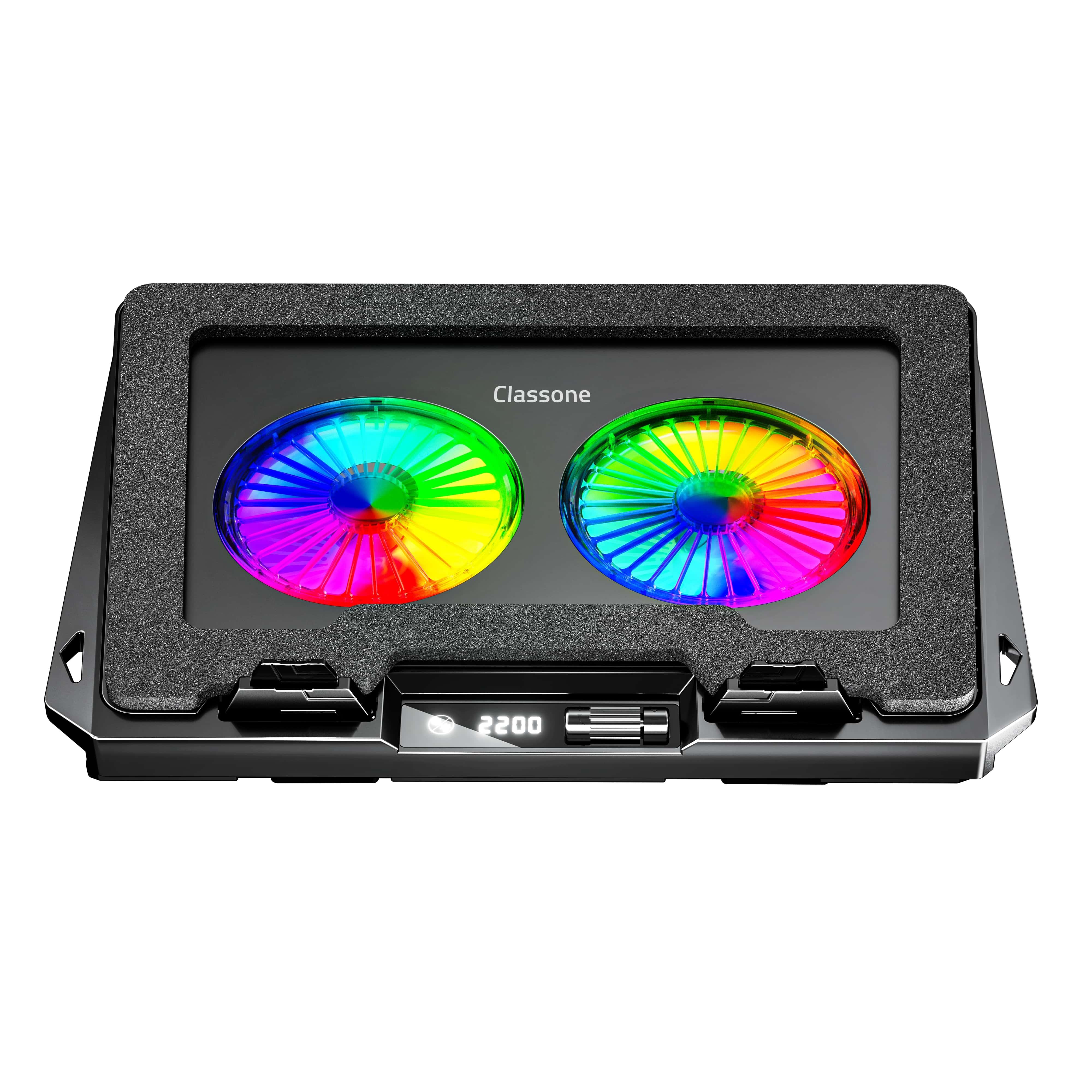 Classone Gt102 Gaming Laptop Soğutucu, 2200rpm , Rgb Işıklı , Led Display , Notebook Soğutucu Stand