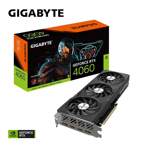GIGABYTE GV-N4060GAMING OC-8GD, Rev.1.0, RTX4060 OC, 8Gb GDDR6, 128BIT, 3 Fanlı, 2xHDMI, 2xDP, GAMING Ekran KARTI