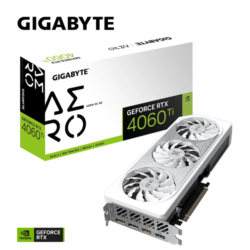 GIGABYTE GV-N406TAERO-OC-8GD, RTX4060TI AERO OC, 8Gb, GDDR6, 128BIT, 3 Fanlı, 2xHDMI, 2xDP, RGB GAMING Ekran KARTI