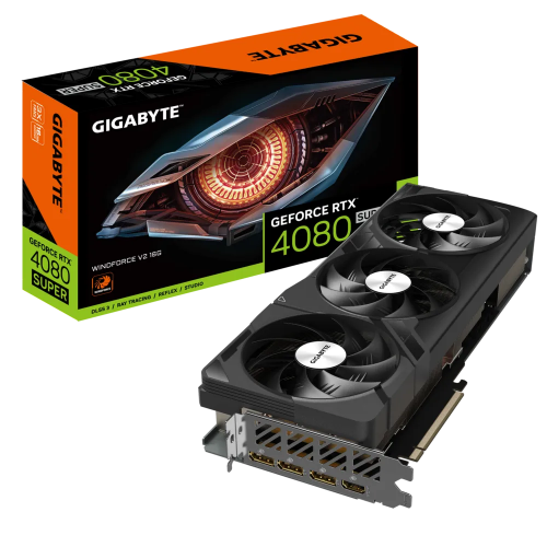 GIGABYTE GV-N408SWF3V2-16GD, RTX4080 SUPER, WINDFORCE V2, 16Gb, GDDR6, 256BIT, 1xHDMI, 3xDP, RGB Led, GAMING Ekran KARTI