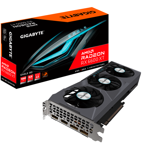 GIGABYTE GV-R66XTEAGLE-8GD, RX6600XT EAGLE 8GB GDDR6, 128BIT, 3 Fanlı, 2xDP, 2xHDMI, GAMING Ekran Kartı