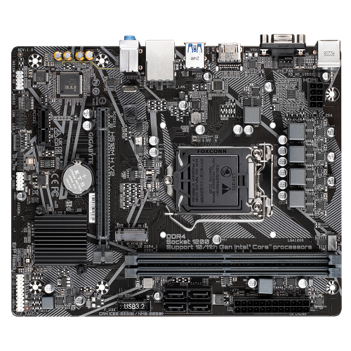 GIGABYTE H510M H V2, rev.1.0, 2xDDR4, M.2, D-SUB, HDMI, 10-11.Nesil, LGA1200 Soket, Anakart