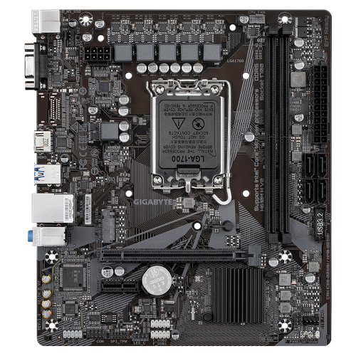 GIGABYTE H610M H V2, rev.1.0, 2xDDR5, M.2, D-SUB, HDMI, 12-13.14.Nesil, LGA1700 Soket, Anakart