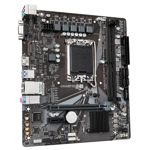 GIGABYTE H610M H V2, rev.1.0, 2xDDR5, M.2, D-SUB, HDMI, 12-13.14.Nesil, LGA1700 Soket, Anakart