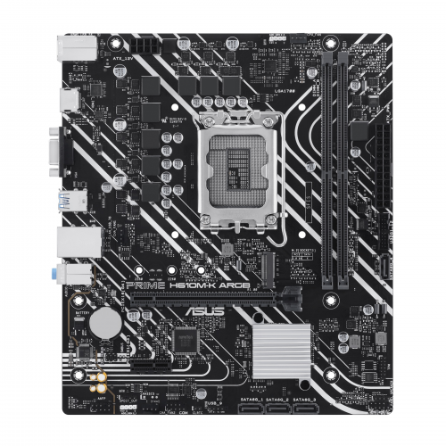 ASUS PRIME H610M-K ARGB, 2xDDR5, M.2,D-SUB, HDMI,12-13.14.Nesil, LGA1700 Soket, Anakart