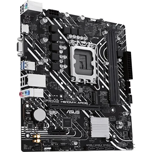 ASUS PRIME H610M-K ARGB, 2xDDR5, M.2,D-SUB, HDMI,12-13.14.Nesil, LGA1700 Soket, Anakart