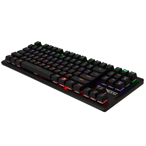 GAMDIAS HERMES-E2, USB Kablolu, İngilizce,  Rainbow Backlight, Blue Mekanik Switch, Gaming Klavye