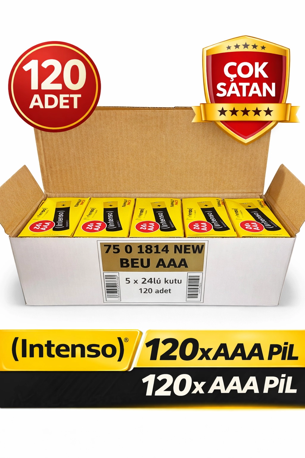 Intenso Energy Ultra AAA LR03 Pil 24Adet x 5li Toplam 120 adet