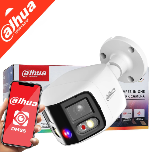 DAHUA  IPC-PFW3849S-A180-AS-PV, 2X4Mpix, 2,8mm Lens,H265+, 25Mt Gece Görüşü, IP67, Dahili Mikrofon, TiOC Duo Süper Geniş Açı Bullet Ip Kamera
