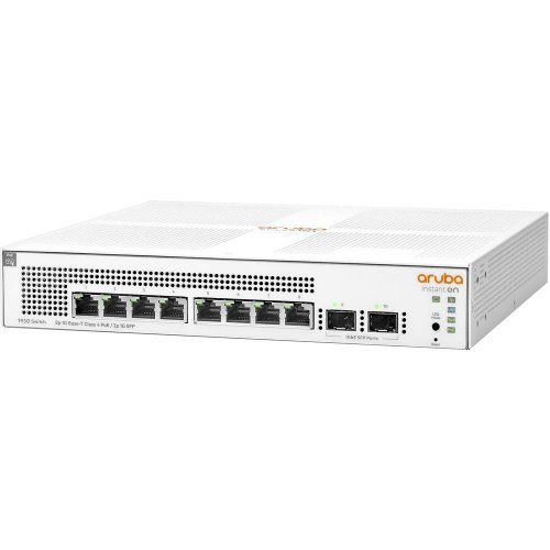 HP Aruba Instant On, JL681A, 1930-8G, 8Port, GigaBit, PoE 124W, 2 Port Gigabit SFP, Yönetilebilir, Rack Mount Switch