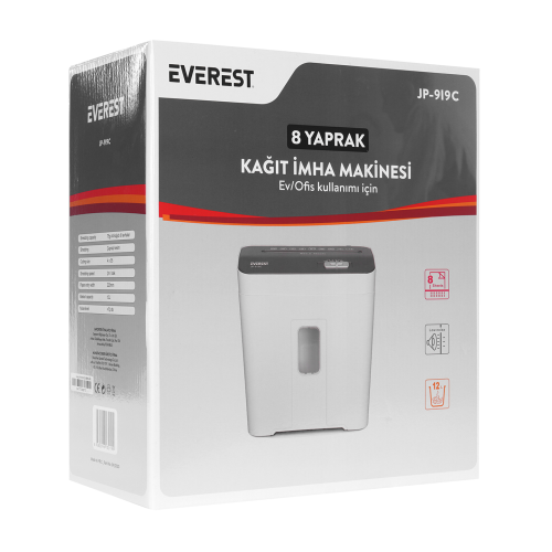 EVEREST JP-919C, Evrak İmha, Kağıt Kesme Makinesi, 12 Litre