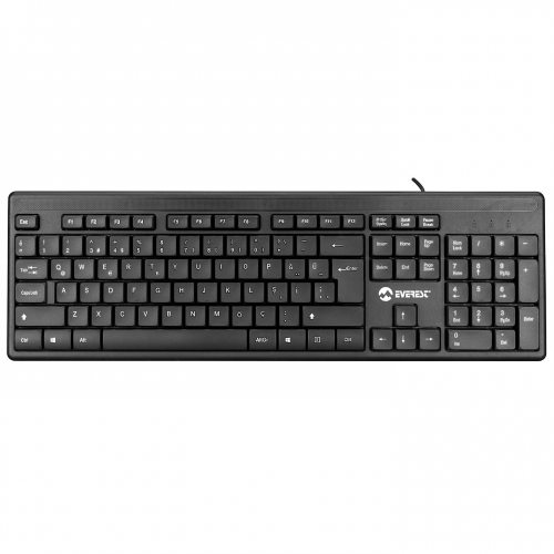 EVEREST KB-1002, USB Kablolu, Türkçe Q, Standart Klavye (Siyah)