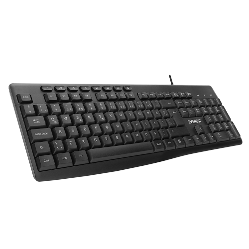 EVEREST KB-619, USB Kablolu, Türkçe Q, Multimedya Klavye (Siyah)