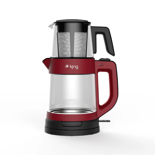 King KCM330 TeaPro Cam Çay Makinesi - Kırmızı