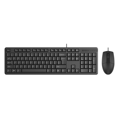 A4 TECH KR-3330S, Siyah, USB Kablolu, Türkçe Q, Multimedya, Klavye Mouse Set