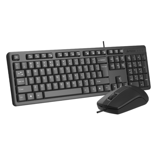 A4 TECH KR-3330S, Siyah, USB Kablolu, Türkçe Q, Multimedya, Klavye Mouse Set