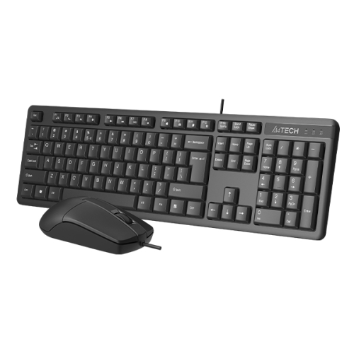 A4 TECH KR-3330S, Siyah, USB Kablolu, Türkçe Q, Multimedya, Klavye Mouse Set
