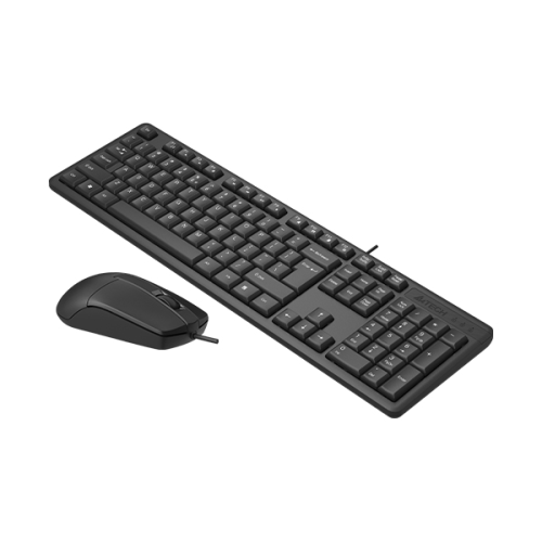 A4 TECH KR-3330S, Siyah, USB Kablolu, Türkçe Q, Multimedya, Klavye Mouse Set