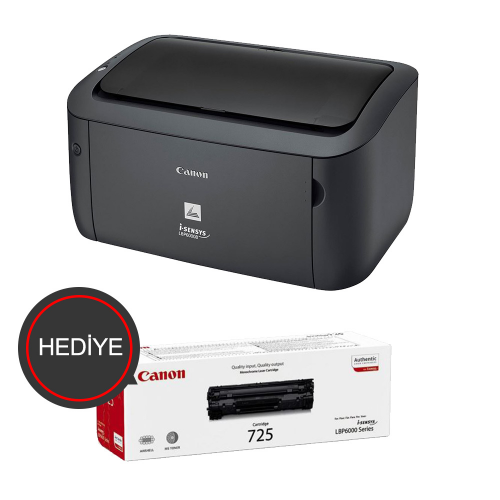 CANON i-SENSYS LBP6030B, Lazer Yazıcı (Siyah), Orjinal 1adet CRG725 Toner Hediyeli (Dakikada 18 Sayfa) ORİJİNAL TONERLİ, TÜRKİYE Distibütör GARANTİLİ