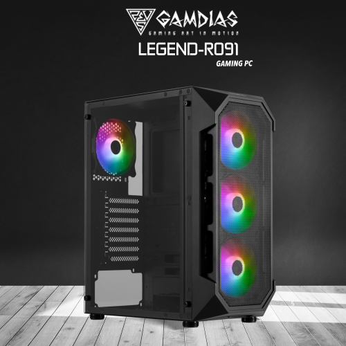 GAMDIAS LEGEND-R091, RYZEN 5 5500, 16Gb Ram, 500Gb NVMe SSD, 4Gb GDDR5 R9 370 Ekran Kartı, 500W Kasa, Free Dos GAMING PC