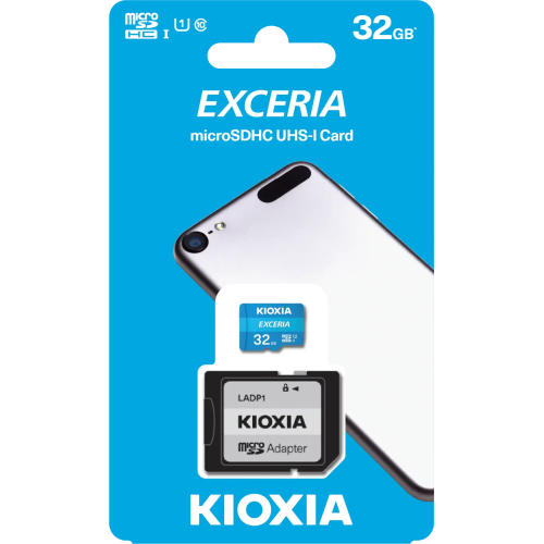 KIOXIA 32GB Exceria, LMEX1L032GG2, UHS-1,  CL10, 100Mb/s, MicroSD Kart Bellek (SD Adaptörlü)