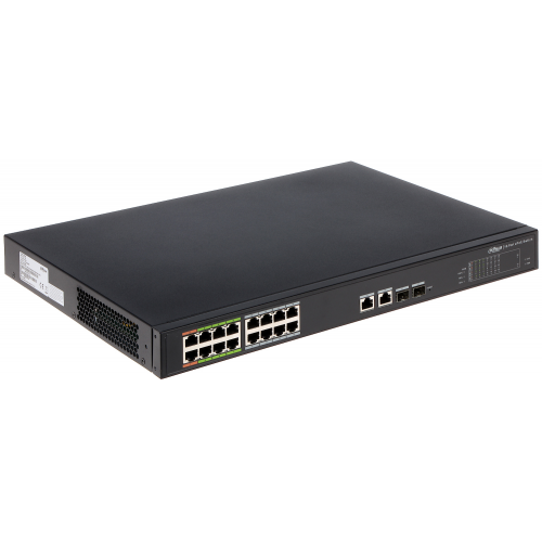 DAHUA LR2218-16ET-240, 16Port, Megabit, PoE 240W, 2Port Gigabit, 2 Port Gigabit SFP, Endüstriyel, Yönetilebilir, Rack Mount Switch