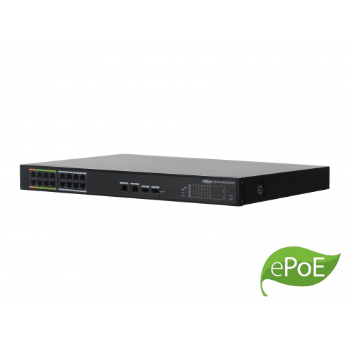 DAHUA LR2218-16ET-240, 16Port, Megabit, PoE 240W, 2Port Gigabit, 2 Port Gigabit SFP, Endüstriyel, Yönetilebilir, Rack Mount Switch