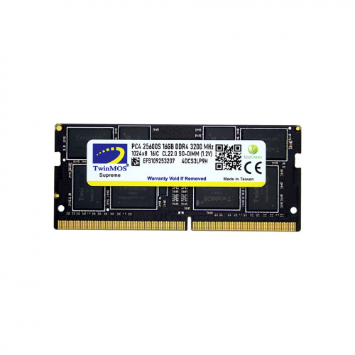 TwinMOS MDD416GB3200N, 16GB, DDR4, 3200MHz, 1.2V Notebook Ram
